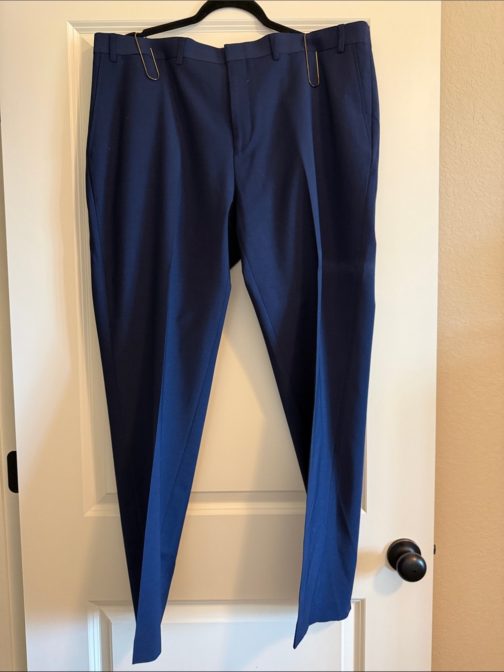 crown & ivy Men's Deep Blue Dress with buttons for suspenders- Pants- length 32